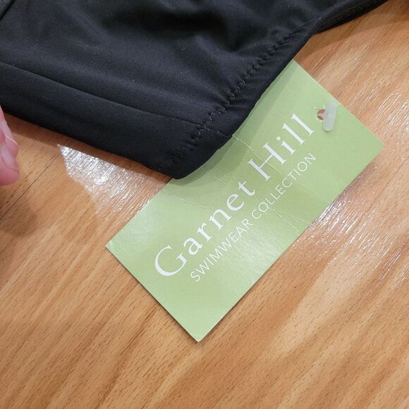 Garnet Hill Black Halter Bikini Top Size 8 Swim NWT - Picture 4 of 6